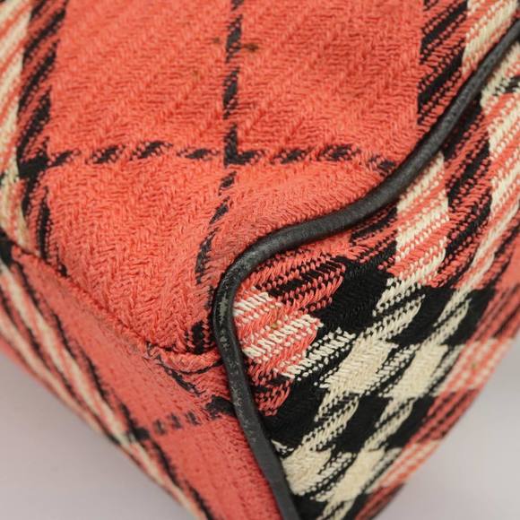 BURBERRY Nova Check Blue Label Hand Bag Canvas Red Auth 100639 - Picture 15 of 16